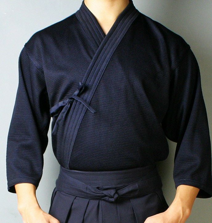 剣道屋] 実戦型・刺子ジャージ剣道着 紺色 【5文字無料＋ワンポイント