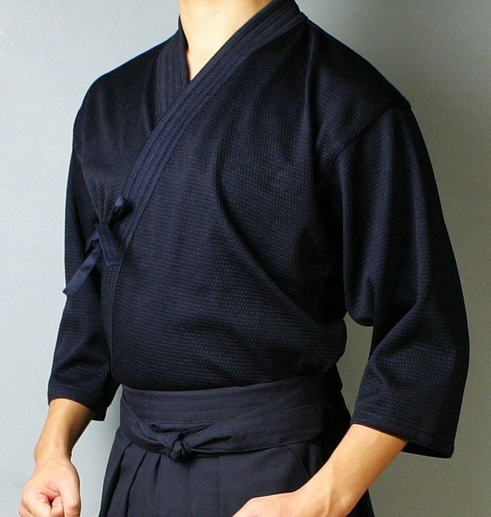 剣道屋] 実戦型・刺子ジャージ剣道着 紺色 【5文字無料＋ワンポイント