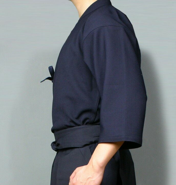 織刺調 紺ジャージ剣道着｜軽量 通気性 抜群 稽古 練習 用｜剣道屋