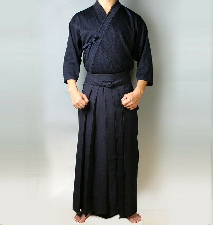 剣道屋] 紺色 上下セット ○実戦型・刺子ジャージ剣道着＋新特製