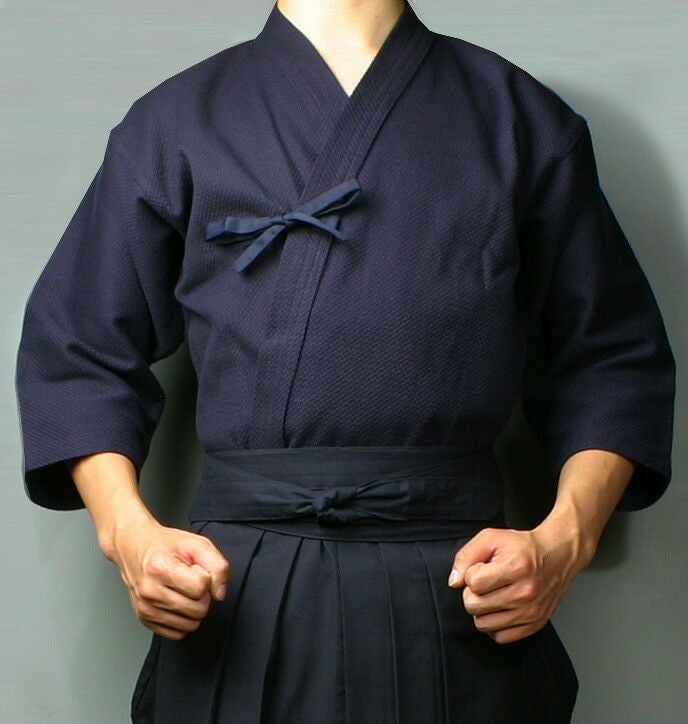 剣道屋] 綿100％一重剣道着 紺色 【5文字無料＋ワンポイント刺繍無料