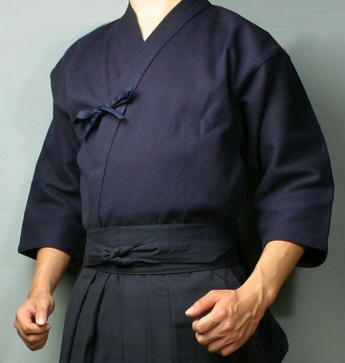 剣道屋] 綿100％一重剣道着 紺色 【5文字無料＋ワンポイント刺繍無料